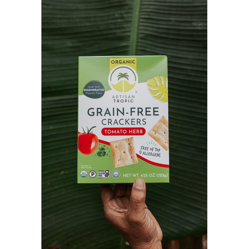 Artisan Tropic Tomato Herb Crackers, Gluten Free, Grain Free, 4.25