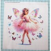 6 Piece 6"x6" Ballerina Fairies Floral 100% Cotton Panel Squares