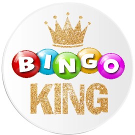Kiwi Gifts Bingo King - 3 Inch Circle Sticker 3" x 3" - Lucky Winner Player Game