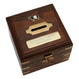 Gamekeepers Cottage gifts Belted Galloway Wooden Money Box Chest With FREE Engraving Gift 32