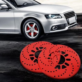 Disc Brake Rotor Cover, 2Pcs/Set Universal Auto Car Wheel Aluminium Disc Brake Rotor Trim Decorative Covers Retrofit 26cm(Red)