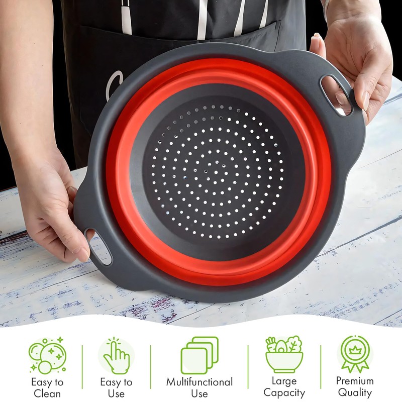 Silicone Collapsible Colander Sink Colander Collapsible Camping Versatile Collapsible Strainer