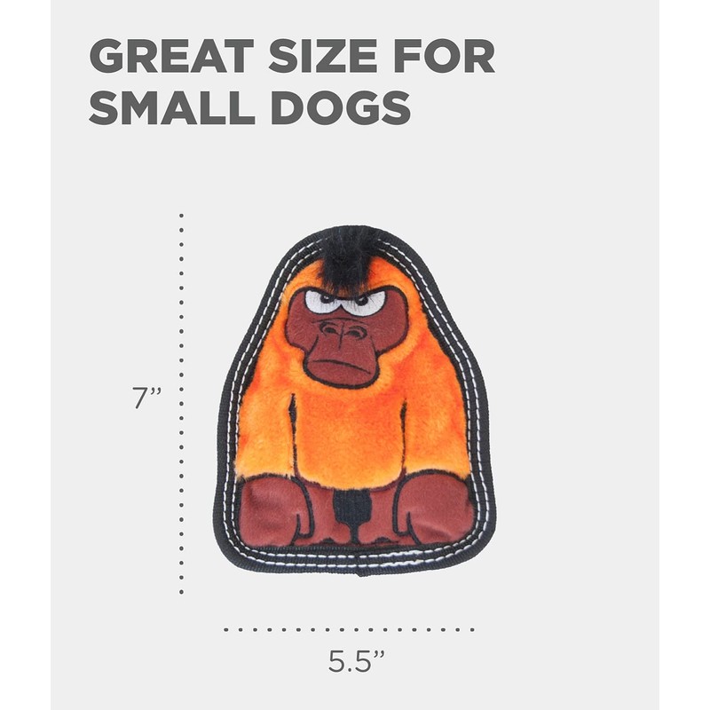 Outward Hound Tough Seamz Gorilla Plush Dog Toy, Small
