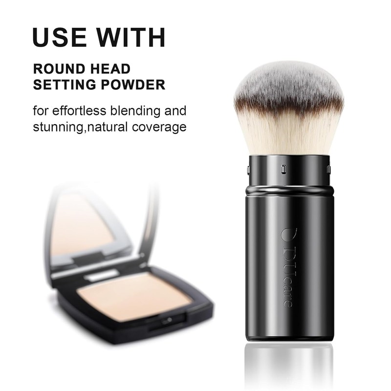 DUcare Retractable Airbrush Kabuki Brush for All Face Makeup &