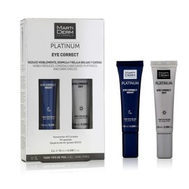 MartiDerm Eye Correct Duo. Crema y Gel día y noche hidratante contorno de ojos. Reduce y disimula bolsas y ojeras - 2 X 10 Ml