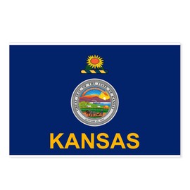CafePress Kansas Flag Postcards (Package of 8), 6"x4" Printed Note Card