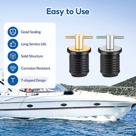 MagiDeal Marine Boat Drain Plug 3/4' or 1-1/4' Drain Stopper for 19mm 32mm Hole Kayaking - Brass 19mm