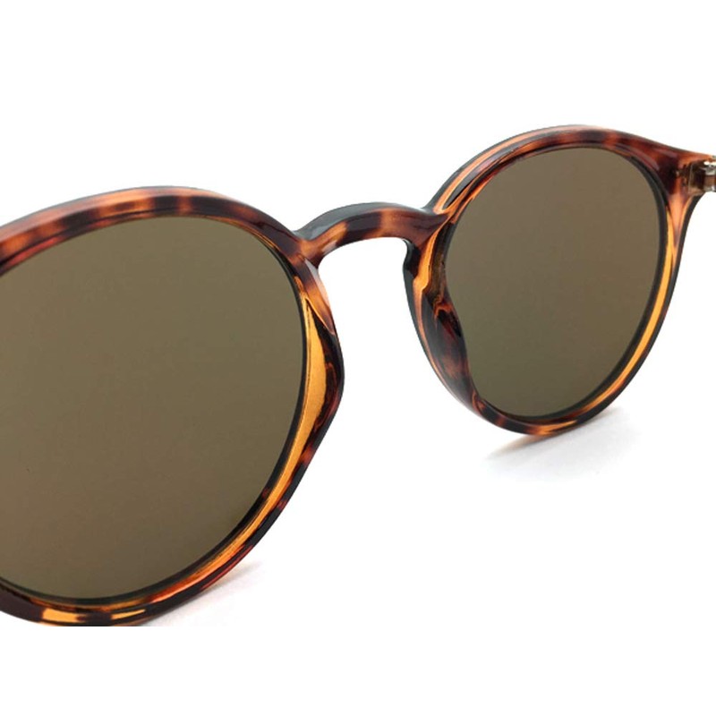 Classic Round Boston Sunglasses, Tortoise Shell x BROWN