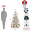 Makeatree 5 ft Prelit Snow Flocked Artificial Full Christmas Tree