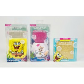 Wet n Wild Spongebob Flat Sandy Round Kabuki Brush Spongebob Highlighter LE NEW