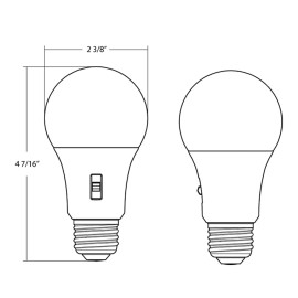 RAB A19-8-9CCT-DIM 8W 90+ CRI 120V 1024LM Field Adjustable Color Temperature