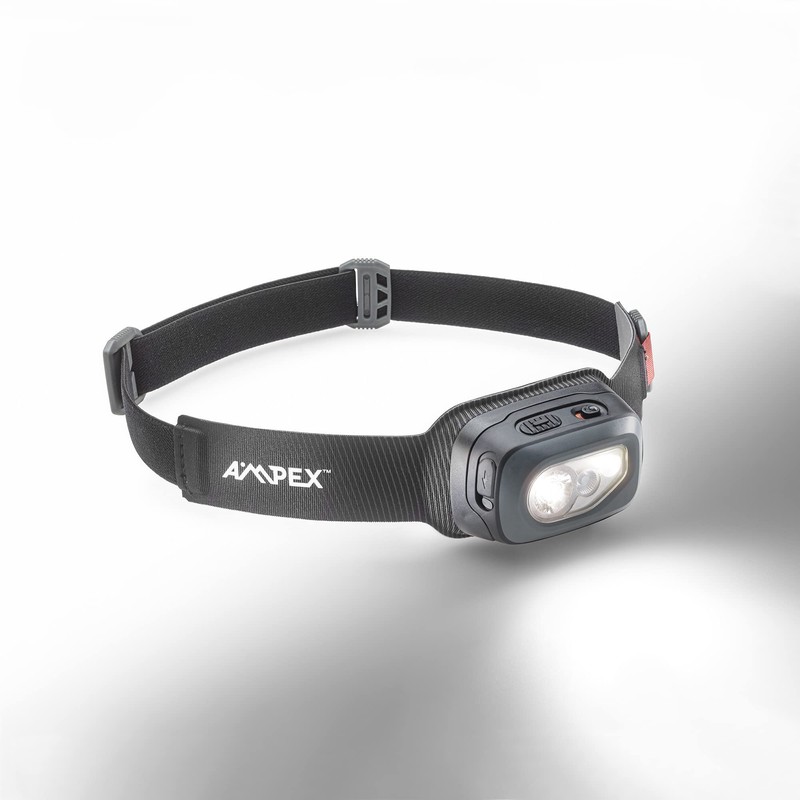 AMPEX Head Lamp - Comfortable, Waterproof Headlamp Rechargeable with Bright
