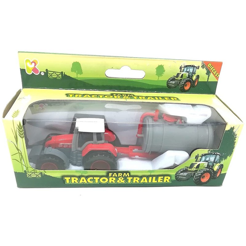 Keycraft Farm Tractor and Trailer 12cm - One Sent at