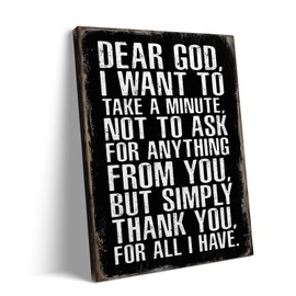 Christian Canvas Wall Art - Dear God, Thank You for All I Have - Inspirational Prayer Pictures Print, Religious Framed Artwork, Gratitude Motivational Wall Decor for Home or Office 11x14inch