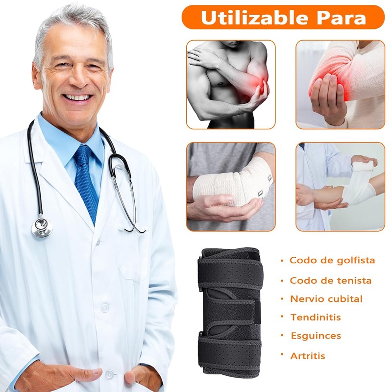 Codera para Epicondilitis, Codera Ajustable con 2 Barras de Aluminio,Disponible