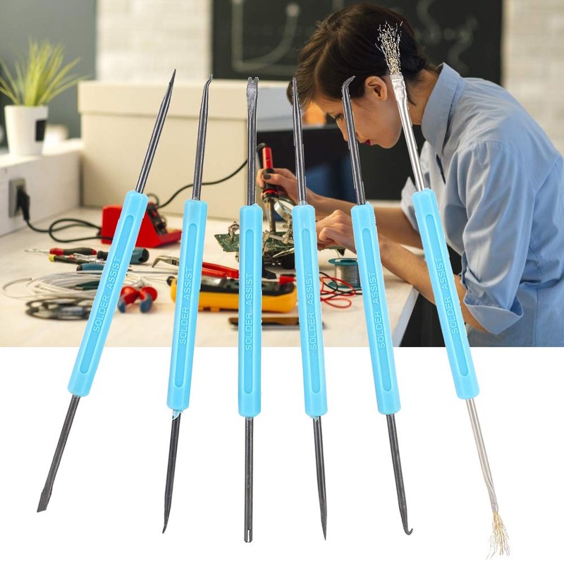 Mxtech Soldering Pick Set, Double-Headed Soldering Aid Tool, 6 Pieces,