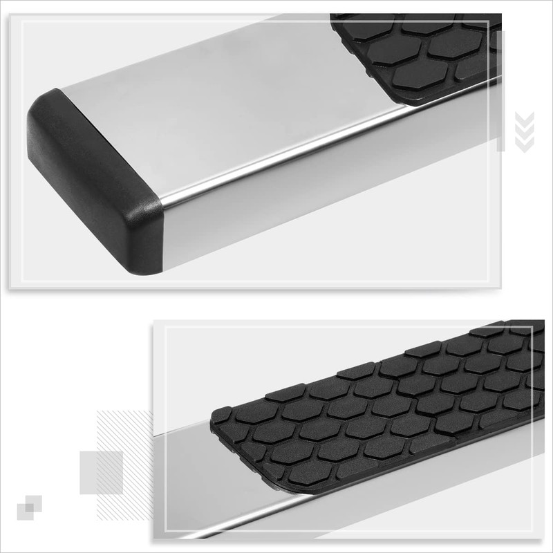[Pair] 5" Chrome Stainless Running Boards Side Step Bars Compatible