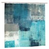Newhomestyle Turquoise Blue Grey Shower Curtain, Waterproof Bath Curtains with