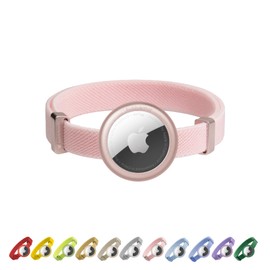 BuddyArmor Cat Airtag Collar, US IDA Gold Award Cat Safety Collar Non Breakaway Elastic Airtag Collar Lightweight Airtag Holder Anodized Aluminium Case for Kitten Small to Large Cats,S(Blush Pink)