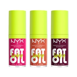 KIT NYX PROFESSIONAL MAKEUP FAT OIL THAT'S CHIC + SUPERMODEL + FOLLOW BACK, GLOSS PARA LABIOS