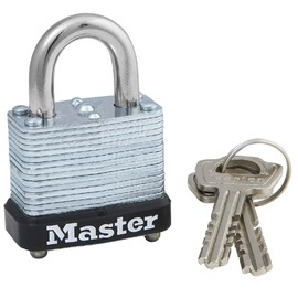 Master Lock 105D Laminated Steel Warded Padlock, 1 Count (Pack of 1) 1-1/8" Wide, 105D