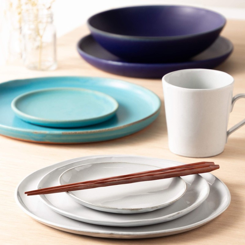 Rikizo R-886533 Plate, Blue, Indigo, Diameter 9.4 inches (24 cm)