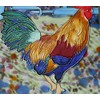 Rooster Hand Painted Ceramic Art Tile 8x8 inches with fiberboard