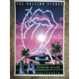 ROLLING STONES CONCERT 2021 TOUR POSTER Los Angeles LA Pink