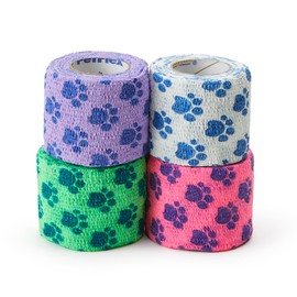 OVIK Health PetFlex Paw Pack – Flexible Self-Adhering Elastic Bandage for Wound Care – First Aid Wrap for Small Animals Like Dogs, Cats, and Other Pets - 2 inch, 2 Rolls