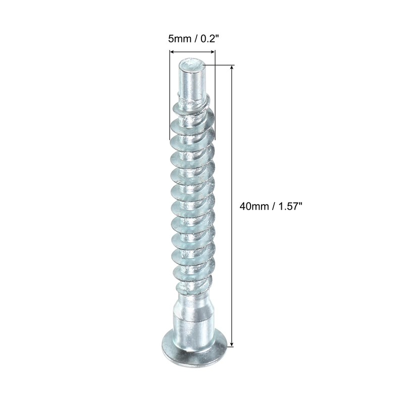 QUARKZMAN Möbel Confirmat Screw, Pack of 100, 5 x 40