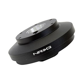 NRG Innovations NRG-SRK-175H Steering Wheel Quick Release Short Hub Adapter 6 X 70mm Bolt Pattern, Retain Horn & Turn Signals, Black Body