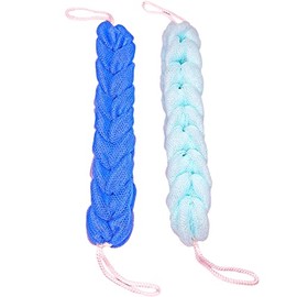 Rainbow Moon Esponja Larga Estirable Espalda Asas Cuerda Depurador Baño Ducha Malla Exfoliante Corporal Loofah Trenzado Hombres Mujeres Paquete