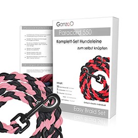 Ganzoo Paracord 550 Dog Lead Set, DIY Craft Set, DIY Gift (Pink)