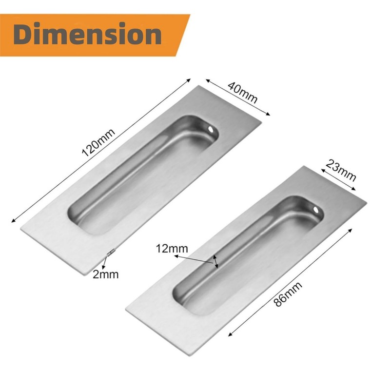 Aibeli 4.72 Inch Recessed Finger Flush Pulls for Pocket Door