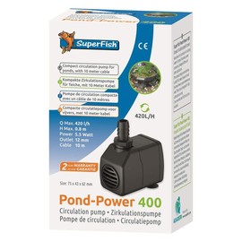 Superfish Pond Pump Compact & Economical Filter Circulation Fountain Pump (400)