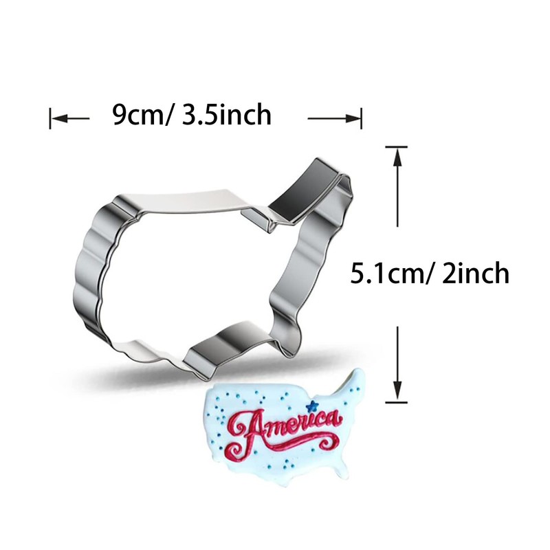 WDYJMALL United States of America USA Map Shape Cookie Cutter