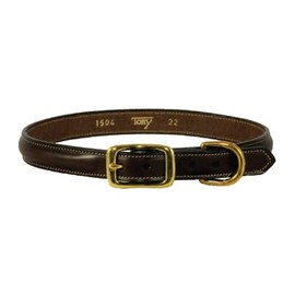 Tory Raised Leather Dog Collar (Havana Brown, 24")