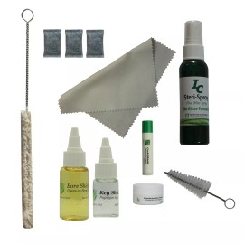 Unbranded Deluxe Clarinet Care Kit, Bore Oil, Key Oil, Swab, Mouthpiece Brush, More!