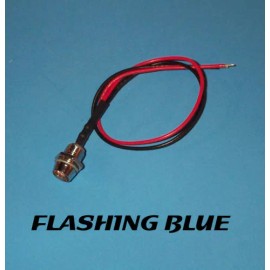 n/a FLASHING LED - 5mm PRE WIRED 12V CHROME BEZEL - BLUE  PREWIRED 12 VOLT