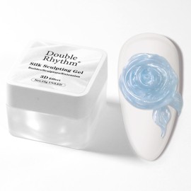 Double Rhythm 3D Nail Gel Pearl Solid Sculpting Gel for Nail Art Non-Sticky Hard Gel for Building Carving Molding Nail Extension Soak Off UV/LED Nail Art Salon Home DIY 0.5 Oz (Blue-Silk 09)