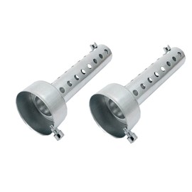 Baceyong 45mm Muffler Pipe 2pcs Universal Motorcycle Exhaust Muffler DB Killer Short Silencer Silver