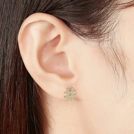 Symbol # Earrings for Women Girls 14k Gold Plated Earrings for Birthday Gifts, Silver