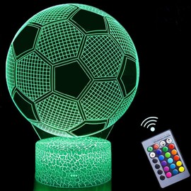 Fußball Nachtlicht, 3D Fußball Lampe mit 16 Farben ändern Touch, Fernbedienung, dekorative Tisch Schreibtisch Lampe, Geburtstagsgeschenk für Jungen Kinder Sport Liebhaber