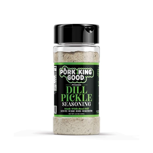 Pork King Good Dill Pickle Seasoning for Cooking and Popcorn Seasoning - Keto Friendly, Paleo, No MSG, Gluten Free (Dill Pickle, Single Shaker)