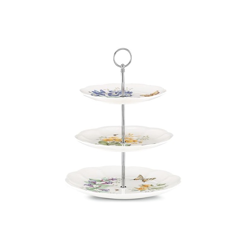 Lenox Butterfly Meadow 3-Tiered Server, 4.10 LB, Multi