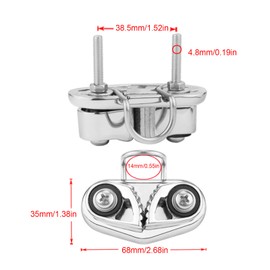Nimomo Boat Cam Cleat, Kayak Cam Cleat with Wire Leading Ring, Yacht Cam Cleat Stainless Steel Marine Line Cleats for up to 10mm Wire Size, Boat Pilates Equipment Sailing Sailboat Kayak Accessories