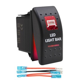 Red 5-Pin LED Rocker Toggle Switches Compatible with Polaris RZR Ranger SXS Maverick Pioneer ATV UTV Golf Cart(LED Light Bar + Rear Lights)