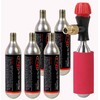 TNI CO2 Inflator Cylinder Set, Air Valve, Schrader and Presta Type, CO2 Cylinder 0.6 oz (16 g) x 6 Bottles