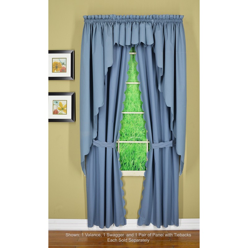 Today's Curtain, Orleans Scallop Curtain, Blue 84" Panel Pair and
