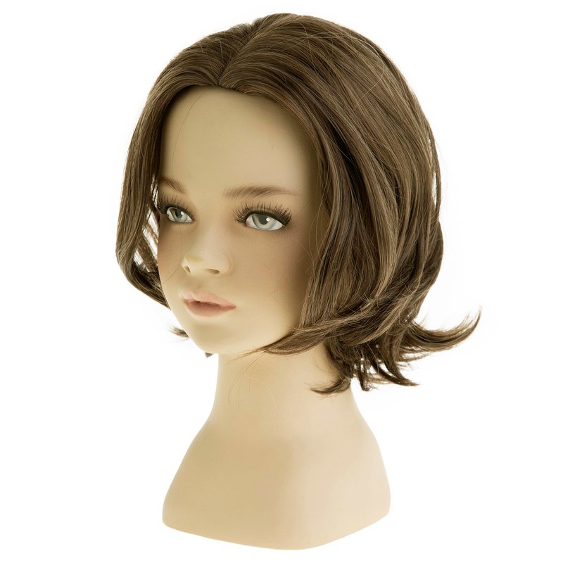 Dsimeig Short Brown Boy Wig Synthetic Layered Wavy Child Wig
